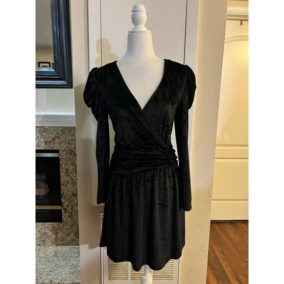 & OTHER STORIES Draped Velvet Mini Dress Size 6 - Picture 6 of 8